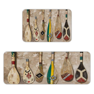 Vintage Paddle 2-Piece Entryway & Bathroom Mats