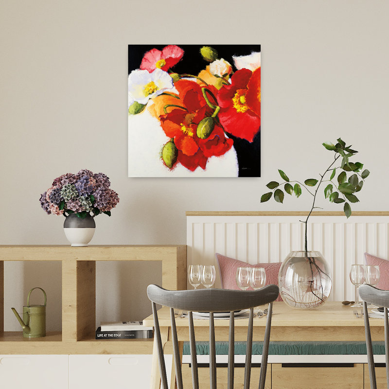 Mon audace I, coquelicot contemporain, H 18 po x l 18 po