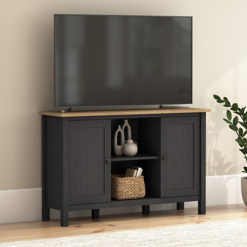Shelvia 48W Tall TV Stand, Black
