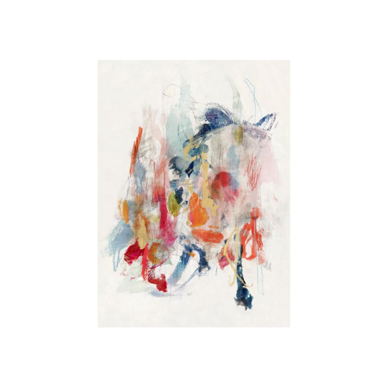 Playful Movement II Painting by Mari Urasawa, 50" H x 36" W x 1.5" D, Glass Coat