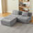 3 Seater Compressed With Chenille Fabric, No Assembly, Space For Living Room And Small Spaces, , Soft Comfortable, Versatile Design, Sponge Pocket Spring Oversized In Grey, Material, Apartment,-1054339412