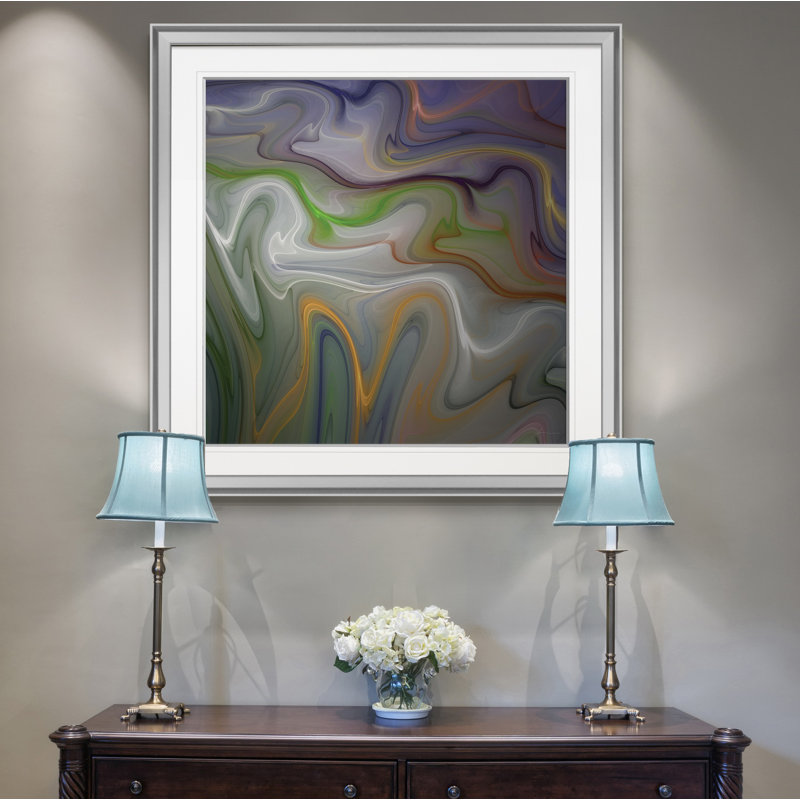 " Vape II ", 24" H x 24" W x 1.5" D, Silver Framed