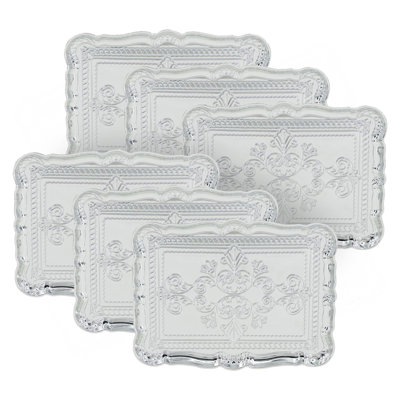 6 Pack Plastic Charger Plate, 11.8" X 9.1"