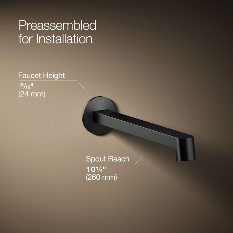 Components Wall-Mount Bathroom Sink Faucet Trim, Matte Black