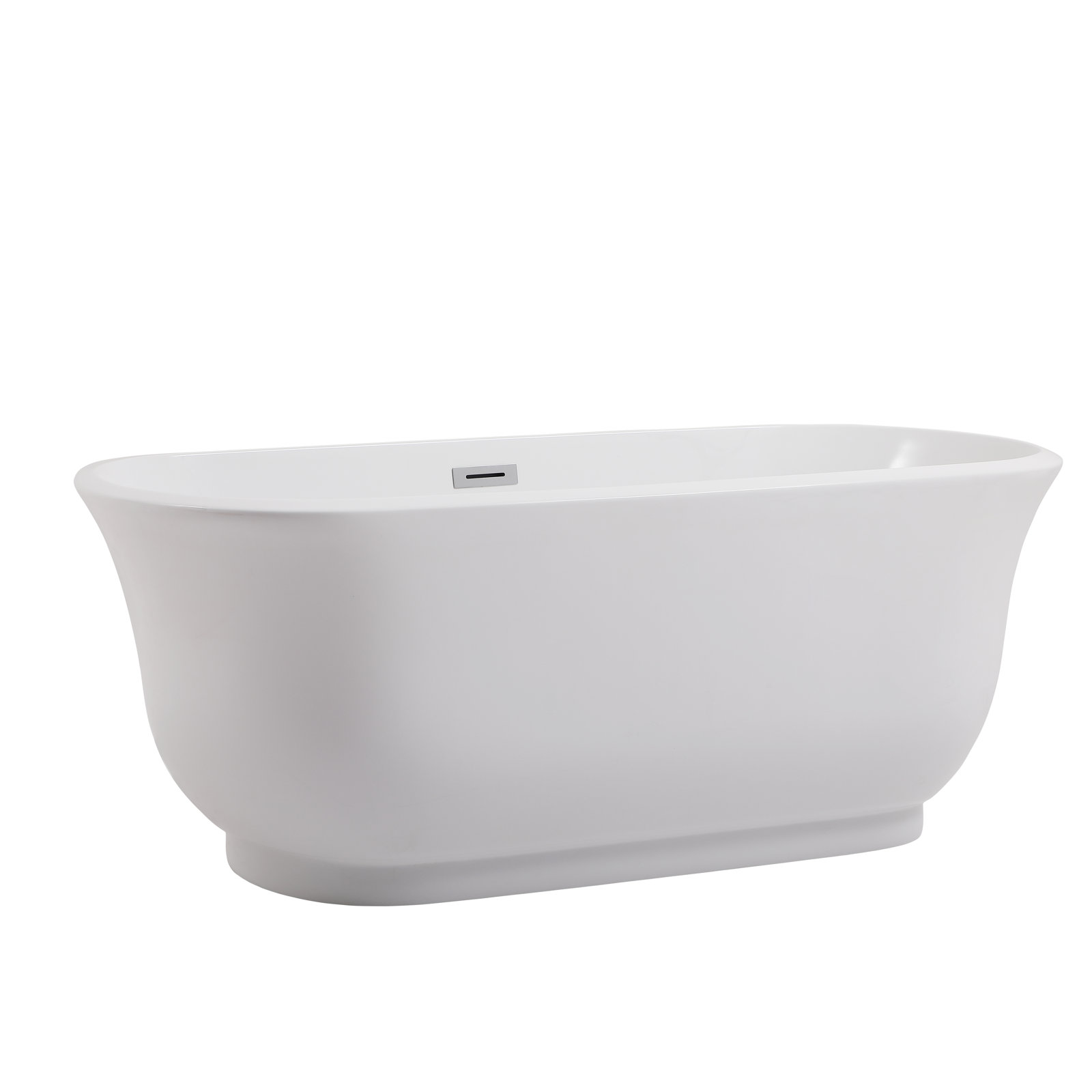 Chaylynn 59'' Soaking Acrylic Bathtub, Polished Chrome