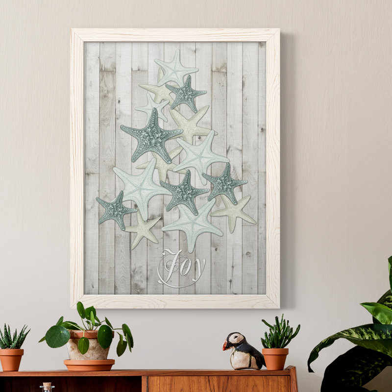 Coastal Christmas III - Toile encadrée de qualité supérieure - prête à être accrochée, H 31,5 po x l 43,5 po x P 1 po