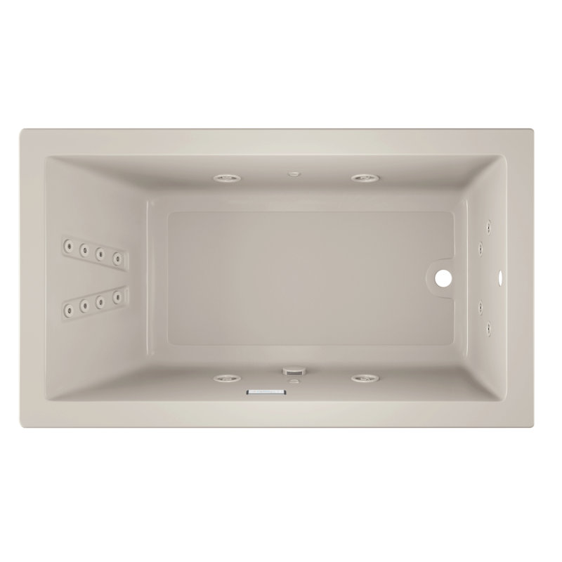 Baignoire tourbillon encastrable 72 po x 42 po Solna ™, Huître, Droite