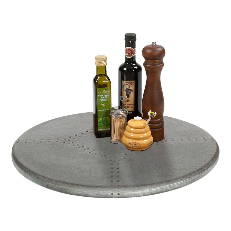 Plateau tournant en zinc, H 1,5 po x L 20 po x l 20 po