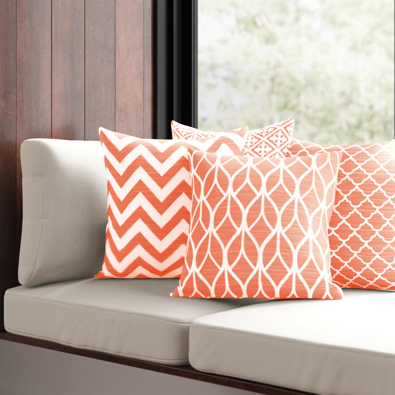Arylide Square Throw Pillow Cover, Coral