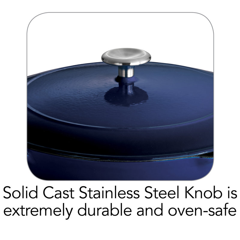 Gradated Cobalt 12" Enameled Cast Iron Skillet with Lid