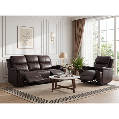 Chesa Faux Leather Reclining Living Room Set (2-Piece)