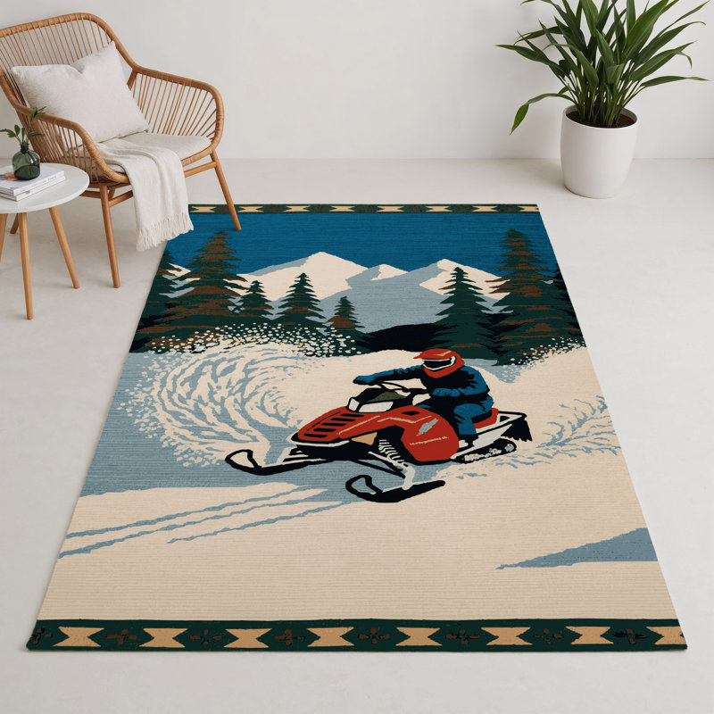 Tapis intérieur et extérieur bleu Transport, Rectangulaire 3 pi x 5 pi
