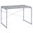 Grey And Silver Writing Desk With Metal Sled Base, Faux Concrete Top For Industrial Style And Durability-1495841252-1495841255