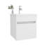 Meuble-lavabo flottant blanc avec lavabo et 1 porte