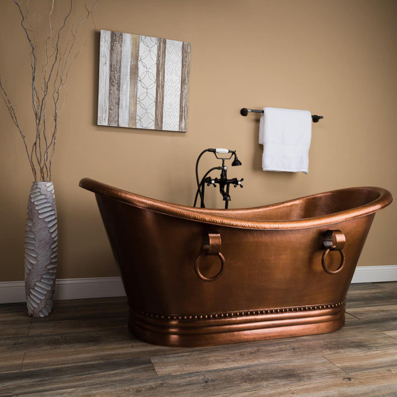 71'' x 31.75'' Freestanding Soaking Copper Bathtub