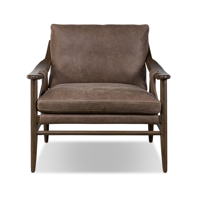 Kimmery Chair-Omari Natural, Palermo Cigar Top Grain Leather, Terra Brown Oak