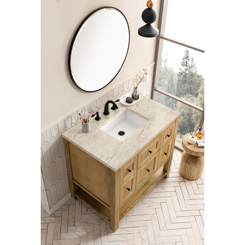 Breckenridge 36'' W Single Vanity, Light Natural Oak, Tajnar Eclos, 8" Widespread