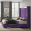 Structure de grand lit Gerasim avec tête de lit haute de 57 po, lit plateforme tapissier en velours, mauve-329664384-329664387