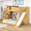 Lit superposé simple au-dessus de double avec glissade intégrée, garde-robe et rangement Woode-1066603801