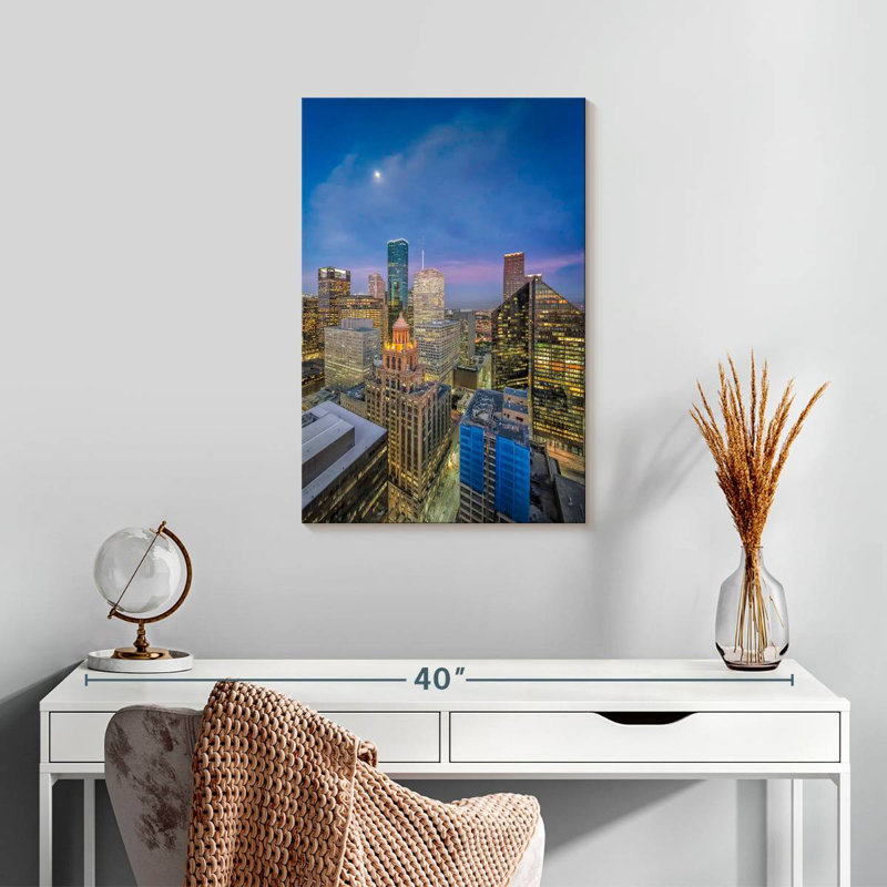 Paysage urbain du centre-ville de Houston Sirci, H 24 po x l 16 po