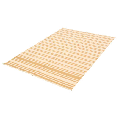 Tapis décoratif en laine noué à la main de conception unique 6 pi 2 po x 9 pi 2 po Ivoire/beige