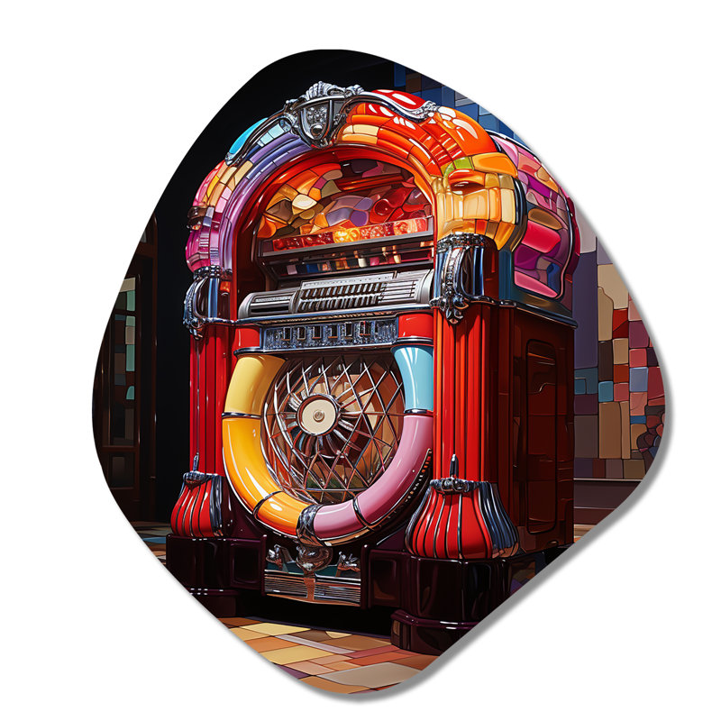 Jukeboxes Nostalgic Melody II - forme unique Jukeboxes en métal, sculpture murale en métal Freeform, H 35 po x l 31 po