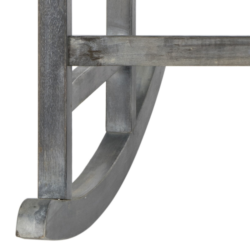 Chaise berçante d'extérieur en bois massif, Gris cendré
