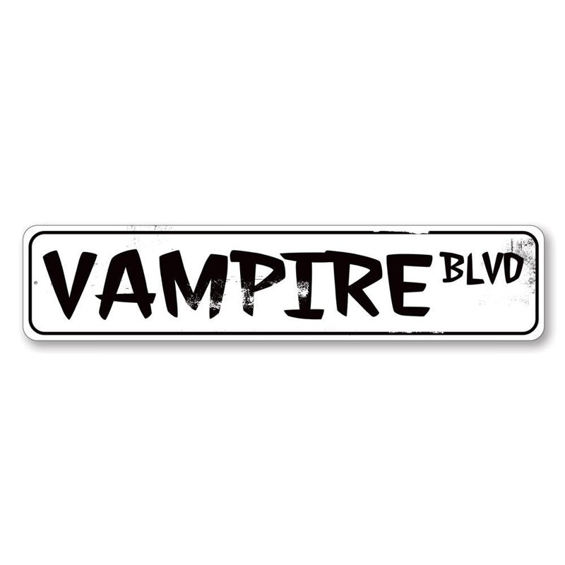 Plaque en métal Vampire Boulevard, H 6 po x l 24 po x P 0,06 po