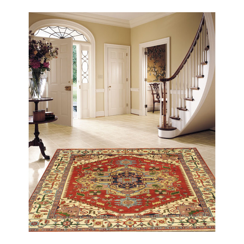 Tapis rouille / beige en laine noué à la main Serapi