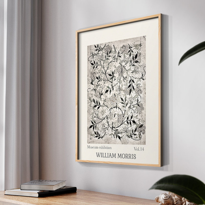 William Morris Framed Print LVII, 14" H x 11" W, Natural