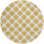 Tapis rond lavable à pois 8 po doré et ivoire