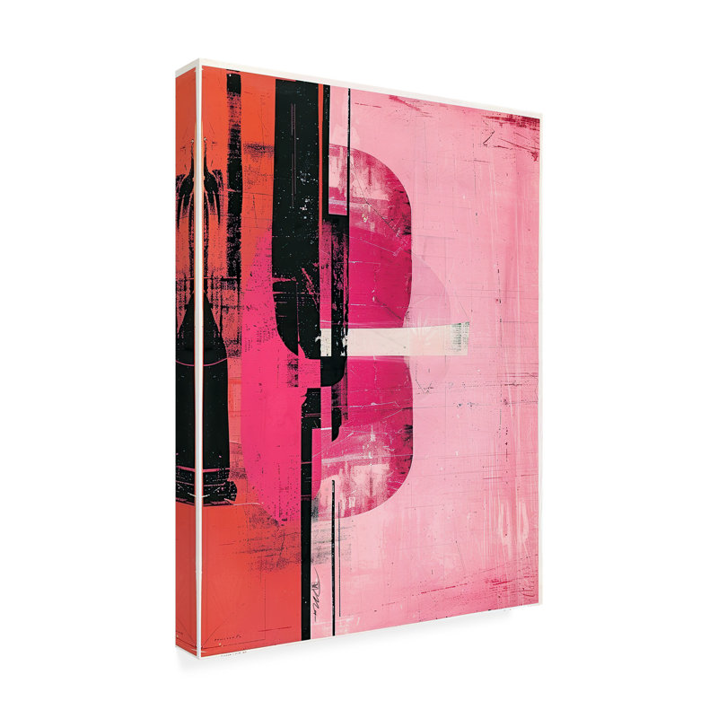Œuvre d'art sur toile rose Momal, H 14 po x l 19 po