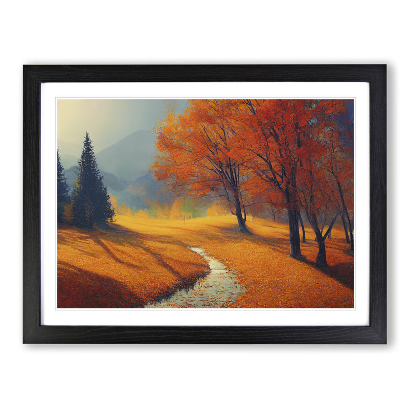 Overwhelming Autumn Forest - Single Picture Frame Print, Black, 46cm H x 64cm W x 2cm D
