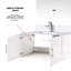 Meuble-lavabo blanc lustré l 36 po x P 22 po avec comptoir en marbre, robinet et miroir Armoire de salle de bain 22 po blanche-883550439