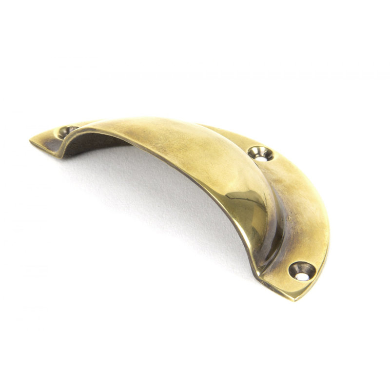 Plain 8.1 cm centre Cup Handle, Aged Brass