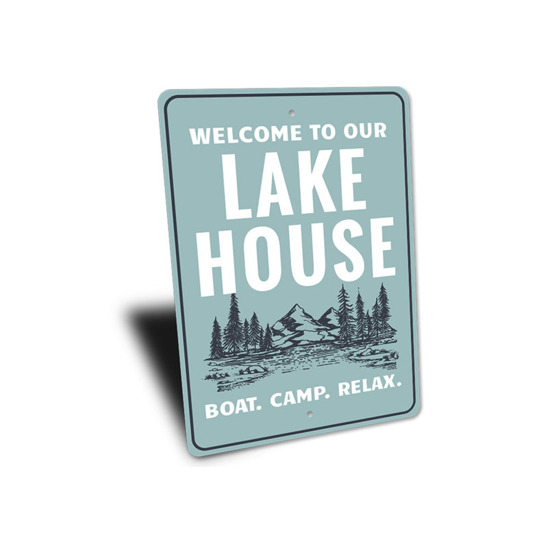 Enseigne de lac en aluminium, H 14 po x l 10 po x P 0,04 po