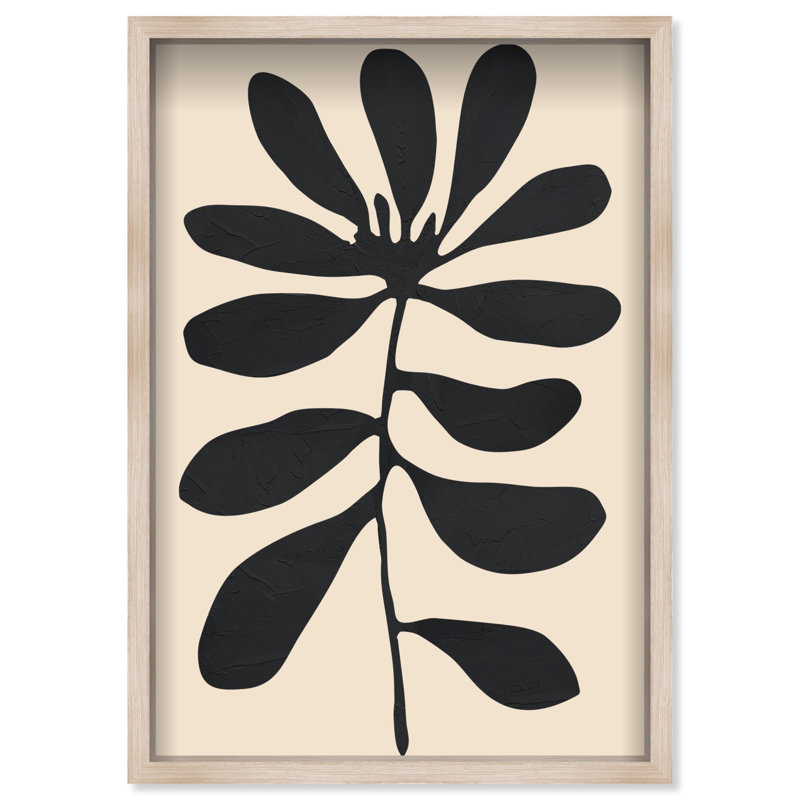 Oliver Gal Fronds of Nightfall III Abstract - Luxury Shadowbox Framed Wall Art, 32" H x 22" W, Cream