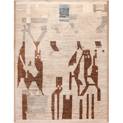 One-of-a-Kind 13'3" X 16'8" Area Rug Cream/Brown/Gray