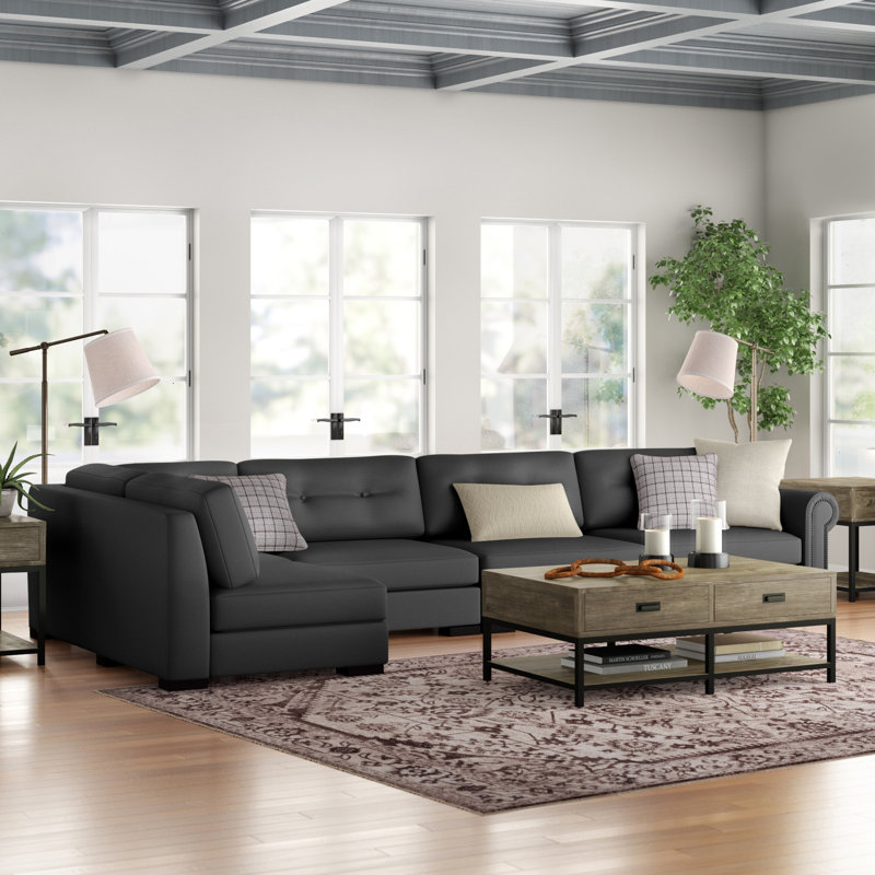 Mosely Upholstered L-Shaped Sectional Left Hand Facing, Charcoal Revolution®