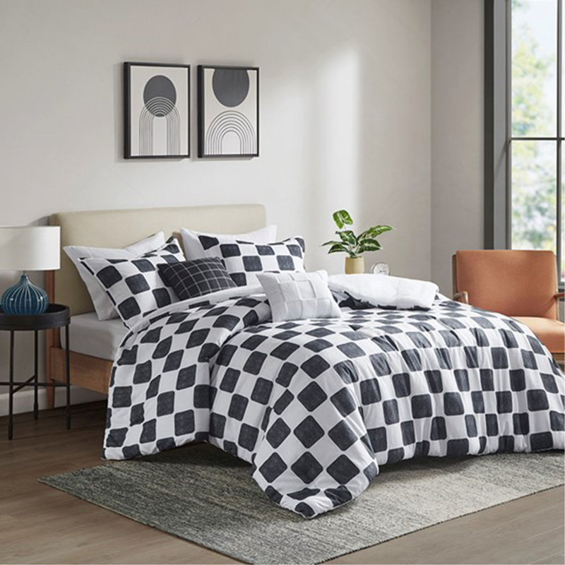 Ensemble d'édredon à carreaux, Full Comforter + 4 Additional Pieces