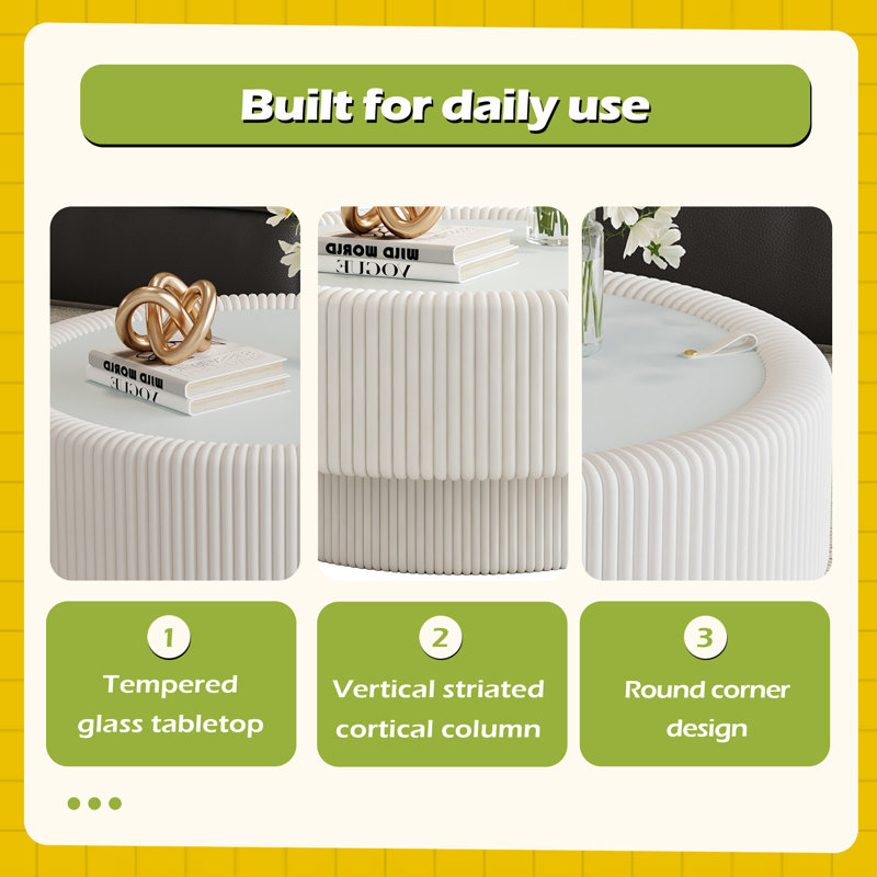 Table basse 31,5 po, White