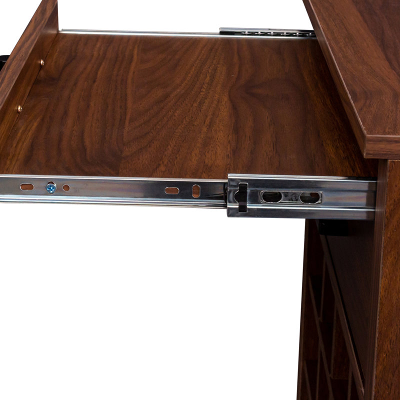 Estrith 15.94'' Wine Bar, Walnut Brown