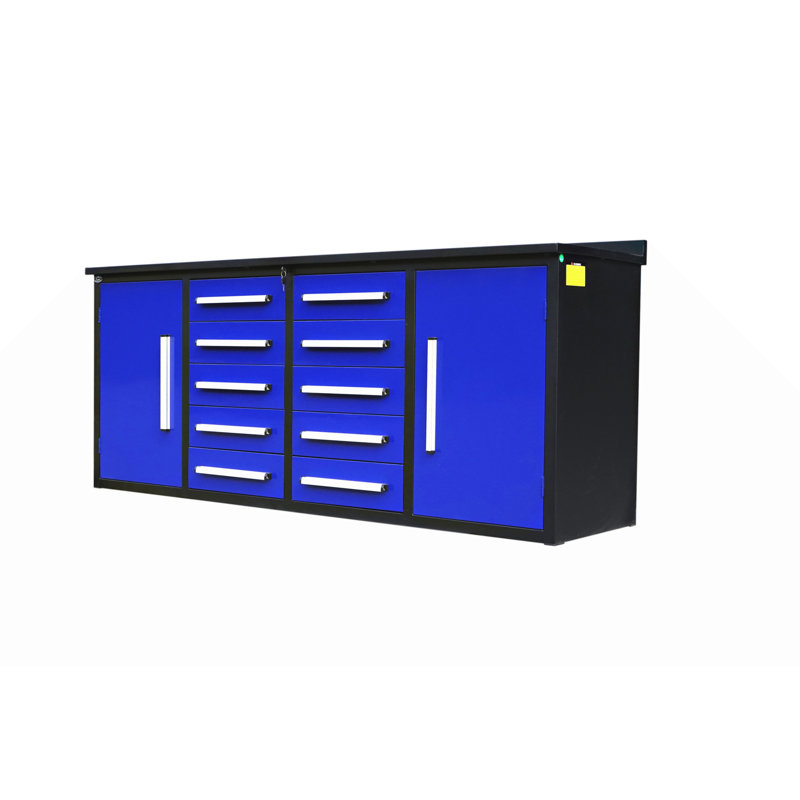 ' Storage Cabinets With Workbench  Drawers &  Cabinets, Blue