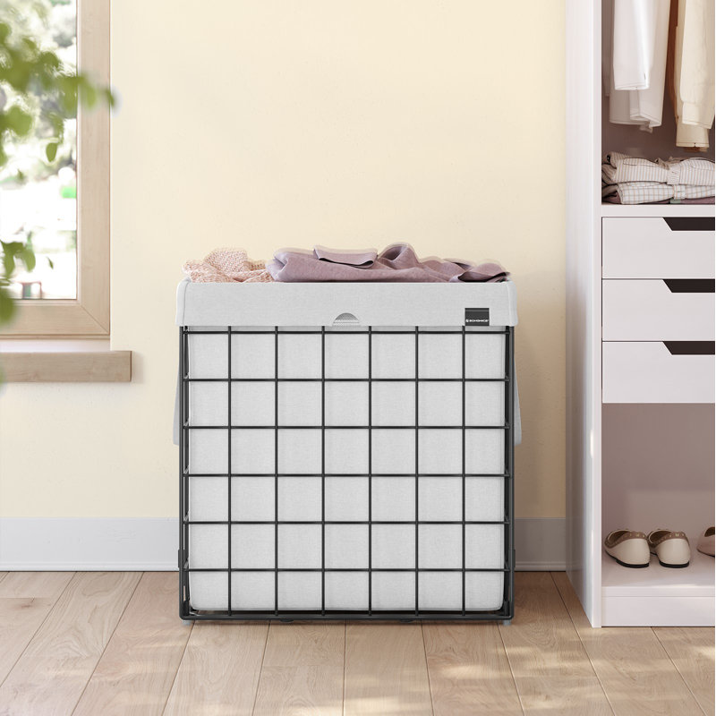 Laundry Hamper, 29 Gal. (110L) Laundry Basket, Collapsible Clothes Hamper, Removable And Washable Liner, Metal Wire Frame, For Bedroom Bathroom