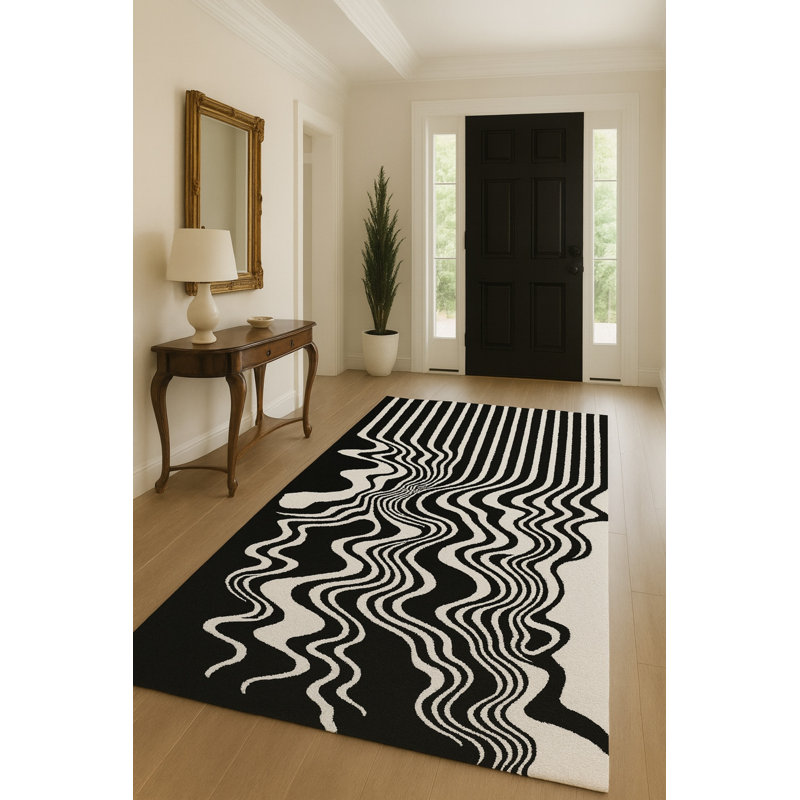 Tapis beige tissé à rayures Mosso, 3'11" x 5'11"
