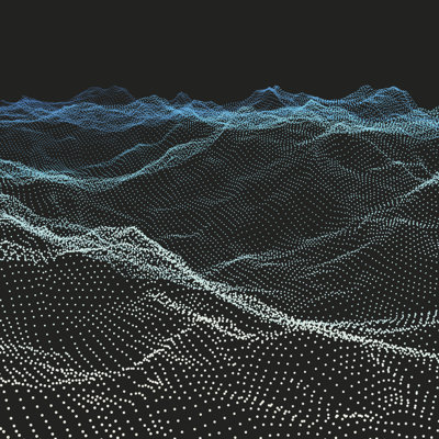 Wavy Grid Background - Wrapped Canvas Print