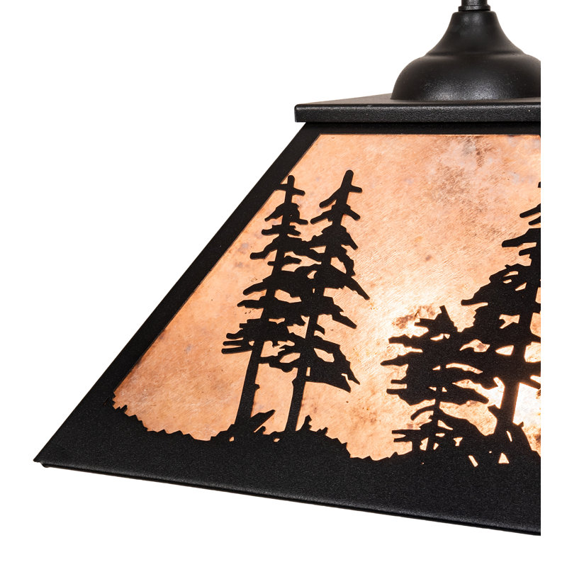 Greenbriar Oak 1 - Light Pendant, Silver Mica, Textured Black, 44" H x 22" W x 22" D
