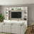 102" Wide Farmhouse Entertainment Center with Bookshelves,4-Piece Wall Unit for 75" TVs, High-End Wood Texture Media Console with 6 Drawers-903521716