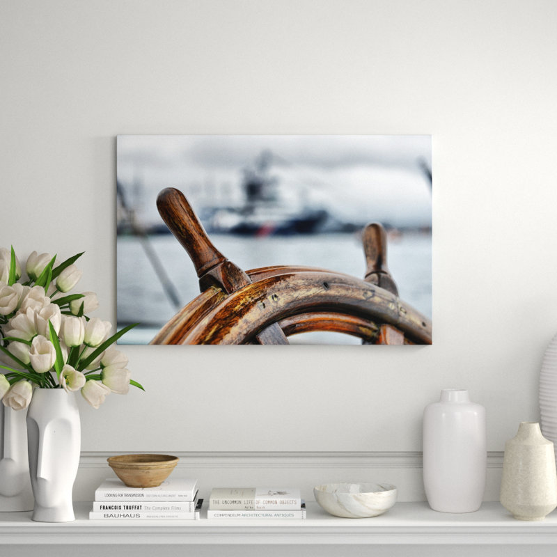 Captain's Wheel Print, 40" H x 60" W x 1.5" D