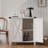 Farmhouse Sideboard Buffet Cabinet With Storage, Kitchen Cabinet With Adjustable Shelf and Barn Doors, Modern Wooden Storage Cabinet for Living Room, Dining Room, White-1043186173